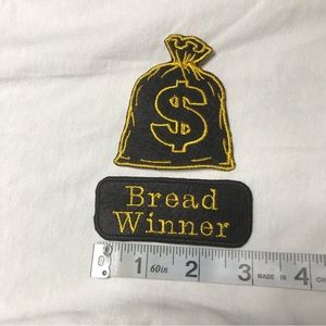 Bread winner | Money bag iron on patch bundle 2pcs